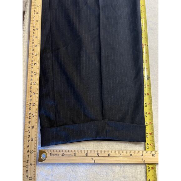 Ermenegildo Zegna Trofeo Mens 50L 38x30 Blue Tan Stripe Flannel Suit - Picture 15 of 16